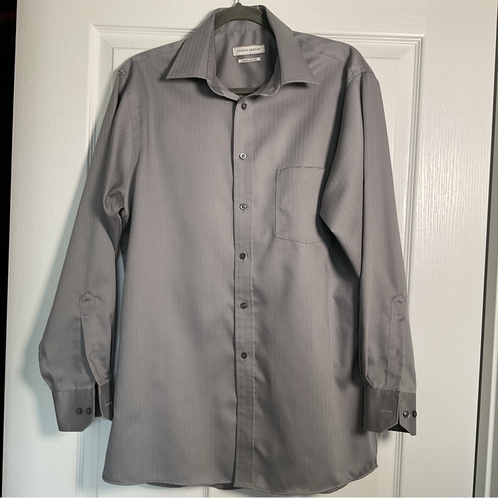 Joseph Abboud Men's Gray Dress Shirt with Spread Collar